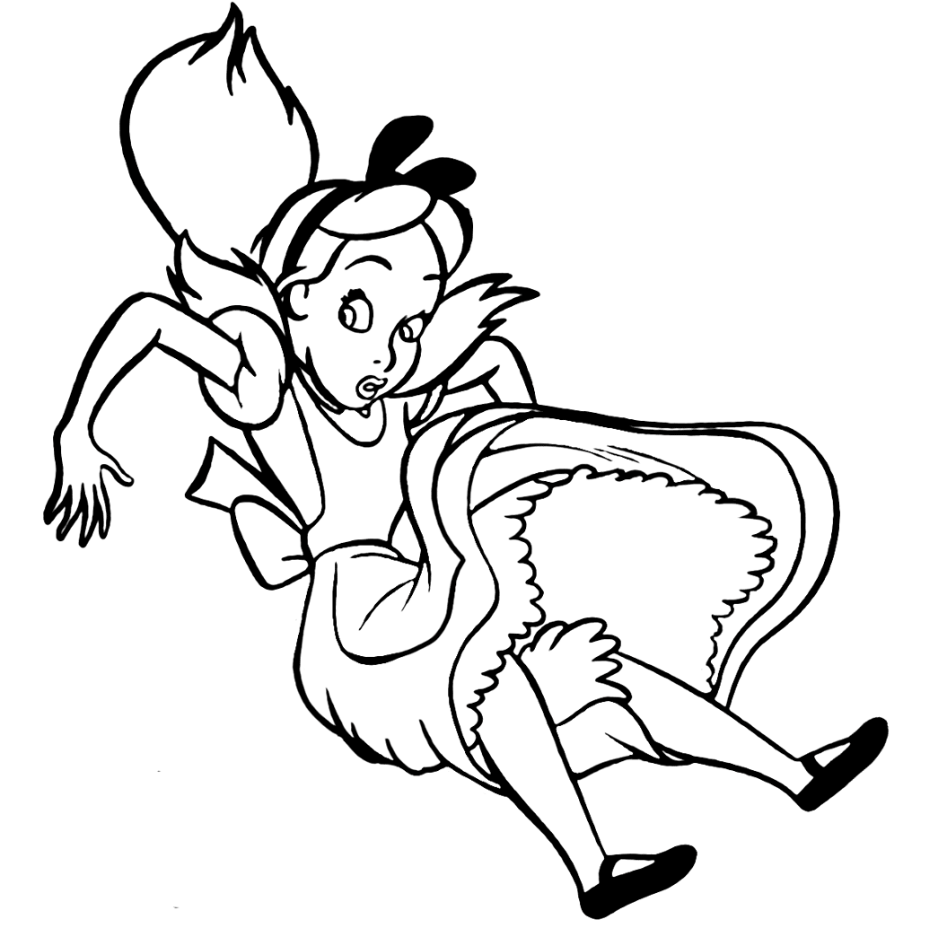 Alice che cade da colorare