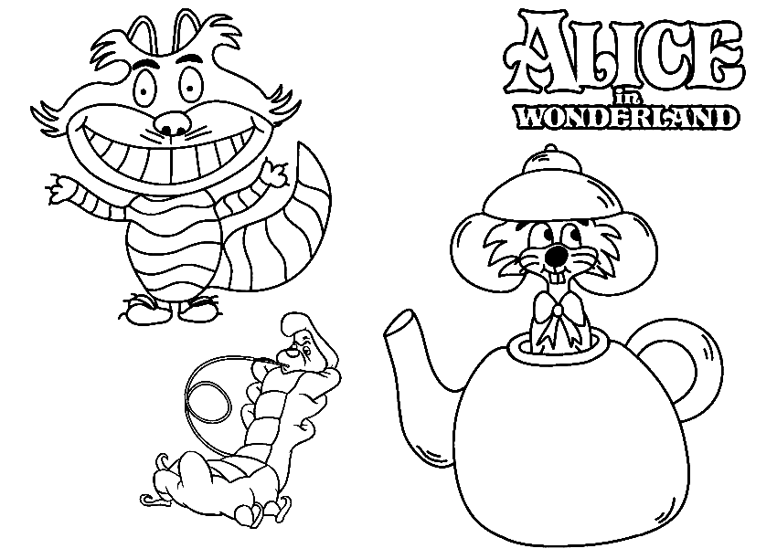 Alice in Wonderland Caterpillar da colorare