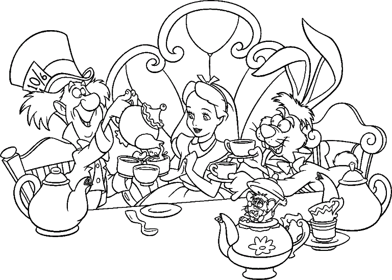 Alice in Wonderland gratuita da colorare