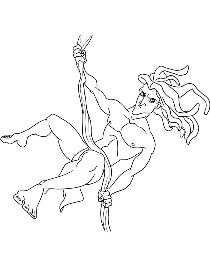 Altalena di Tarzan da colorare