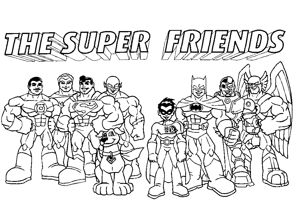 Amici dei supereroi DC Justice League da colorare