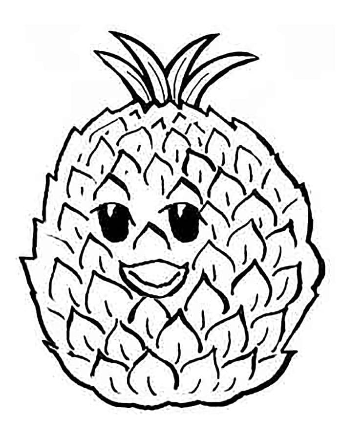 Ananas adorabile da colorare