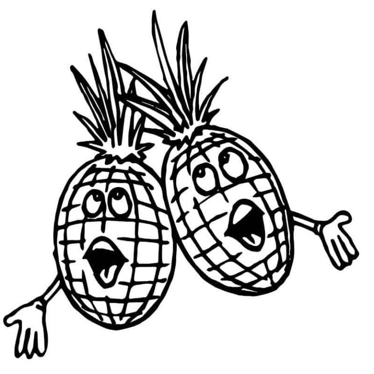 Ananas canterini da colorare
