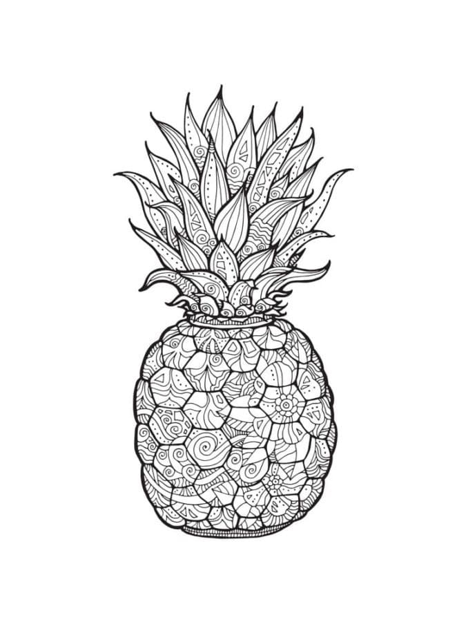 Ananas con motivi da colorare