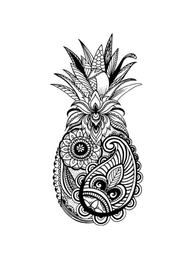 Ananas per adulti da colorare