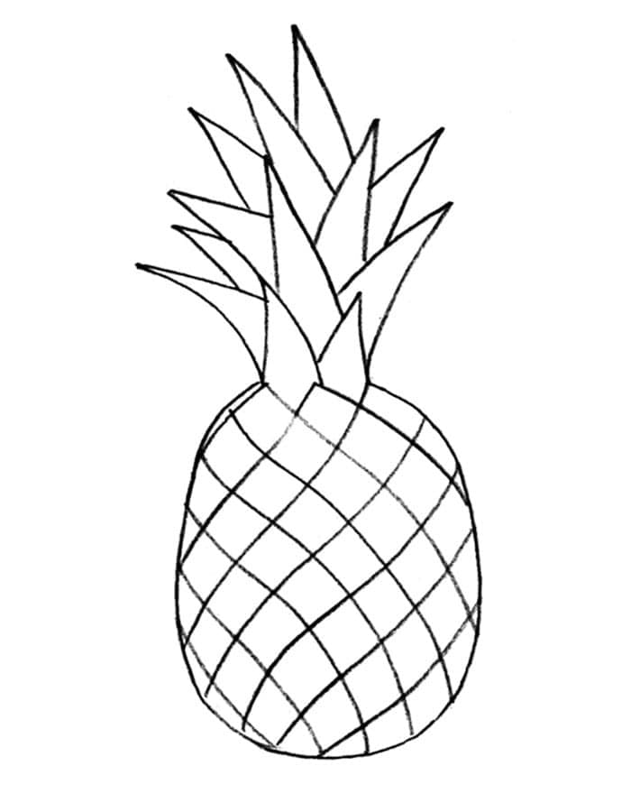 Ananas per bambini gratis da colorare