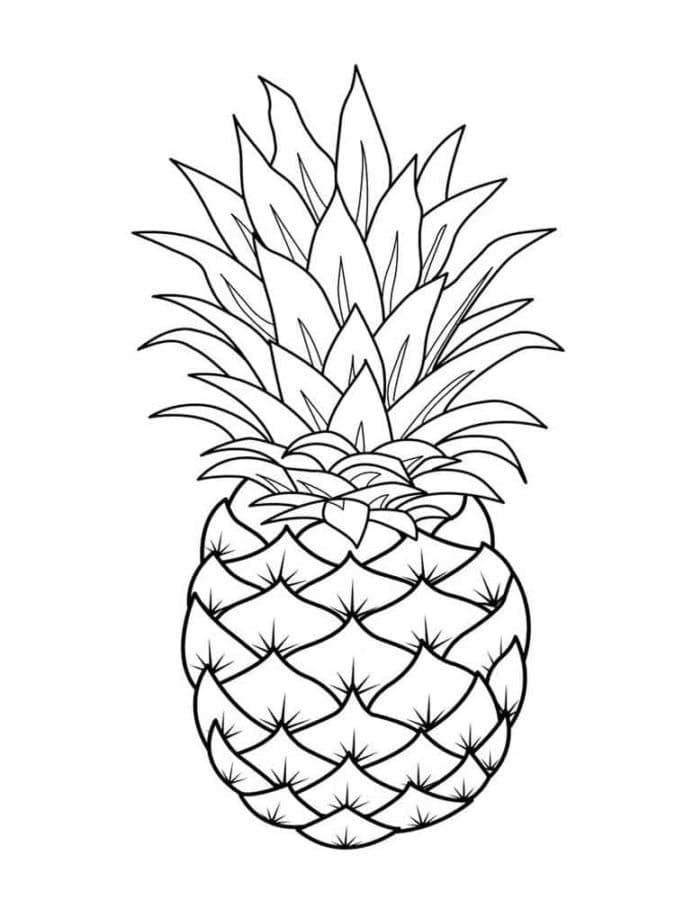 Ananas per bambini da colorare