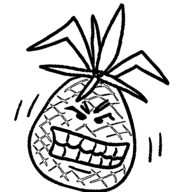 Ananas spaventoso da colorare