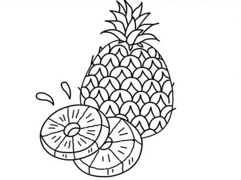 Ananas stampabile per bambini da colorare
