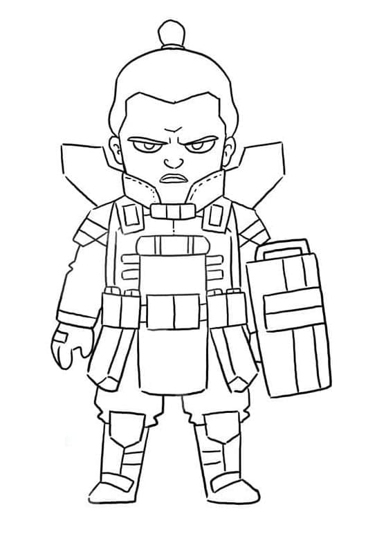 Apex Legends Chibi Gibraltar da colorare