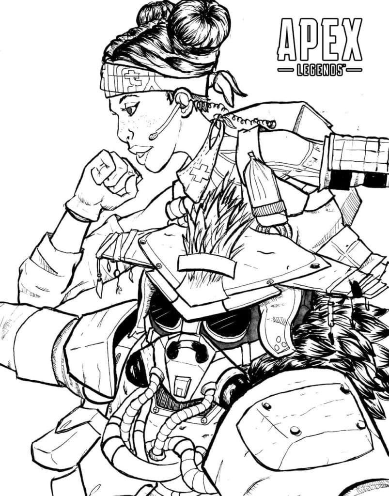 Apex Legends Lifeline e Bloodhound da colorare