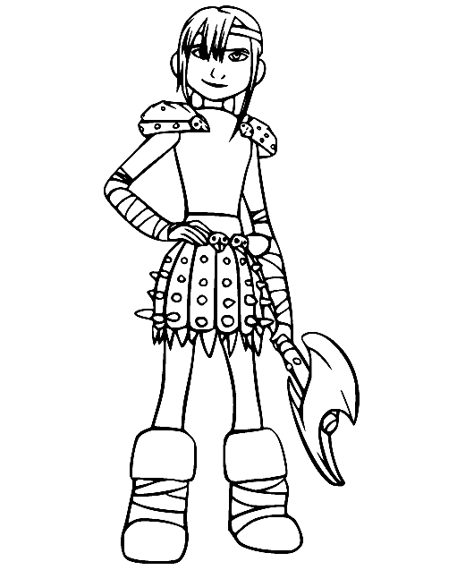 Astrid Dragon Trainer da colorare