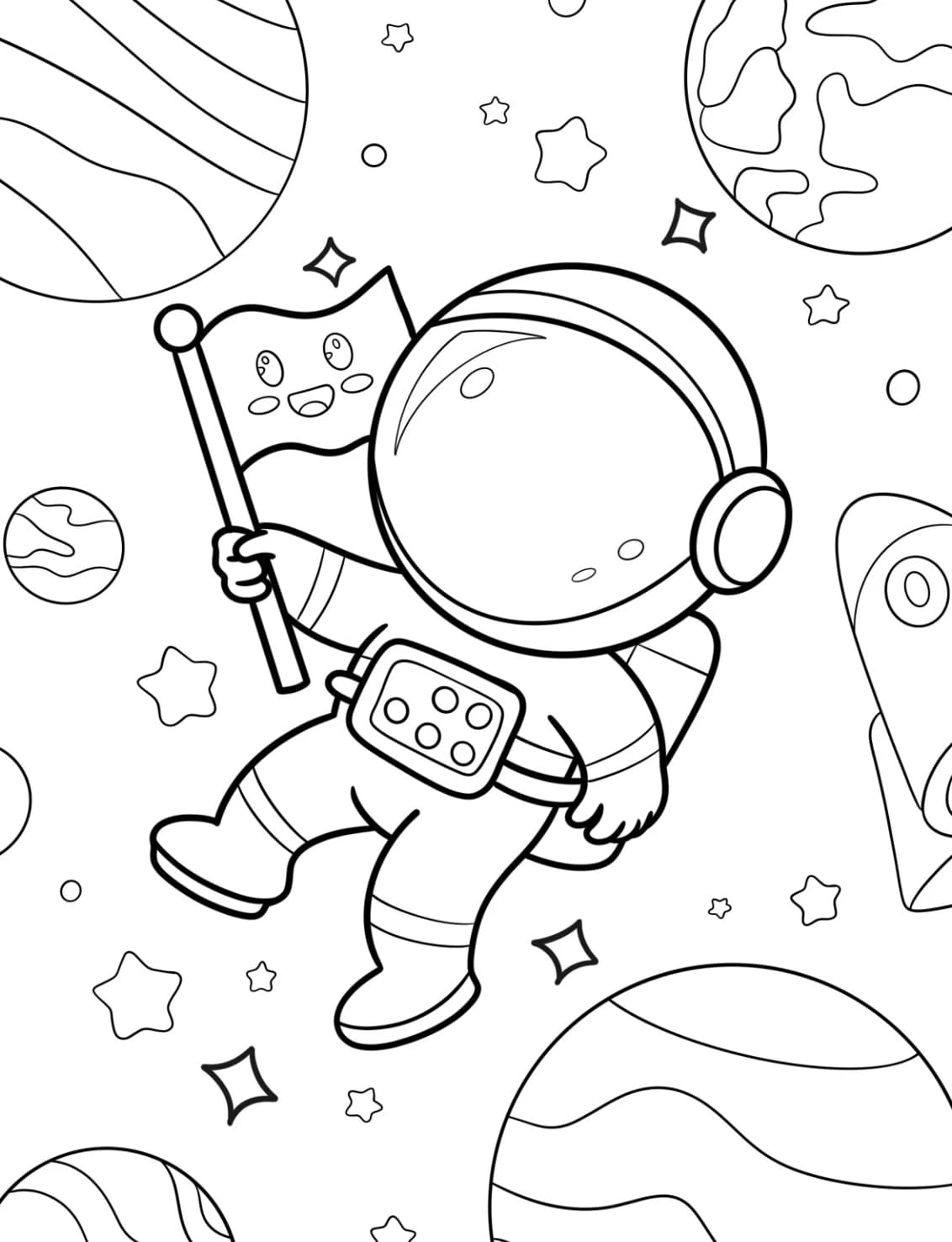 Astronauta Chibi Kawaii da colorare