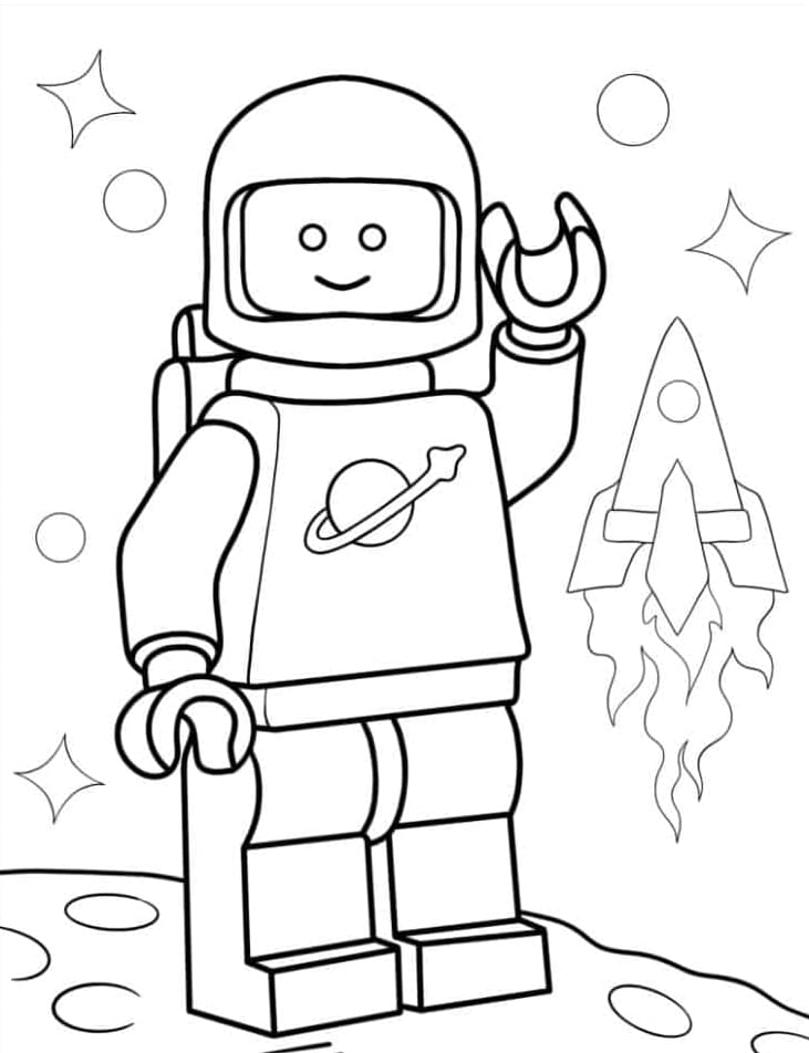 Astronauta Lego da colorare