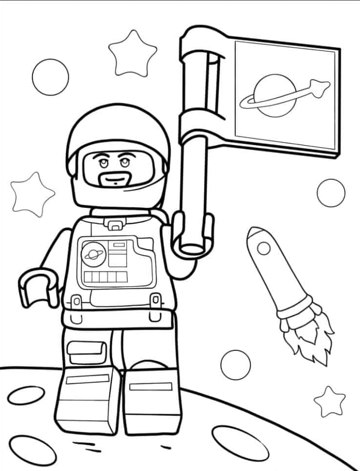 Astronauta a tema Lego da colorare