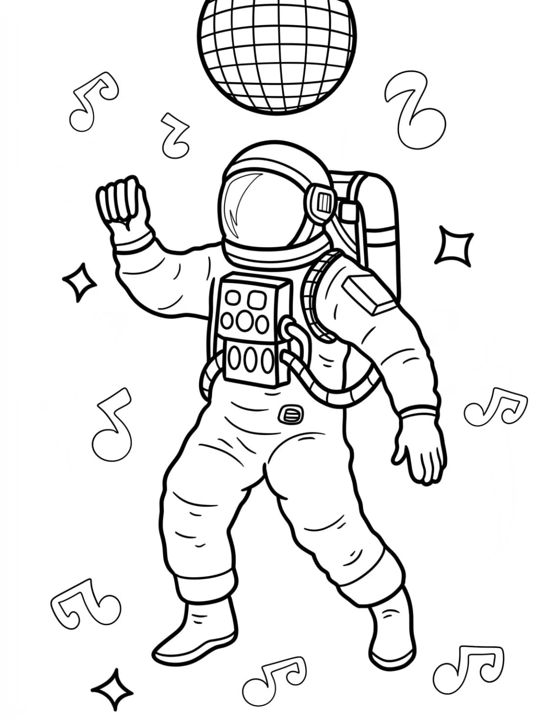 Astronauta danzante da colorare