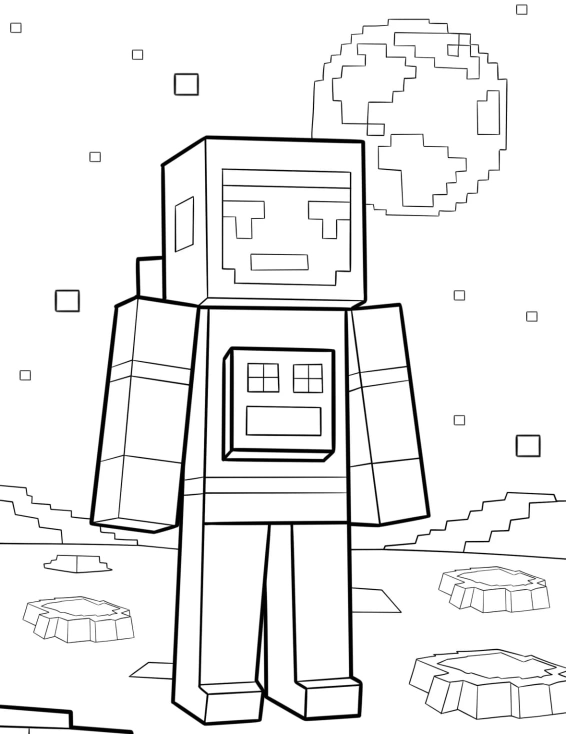 Astronauta di Minecraft da colorare
