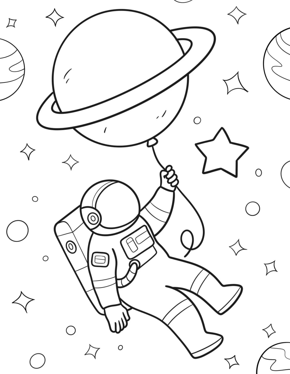 Astronauta facile da colorare