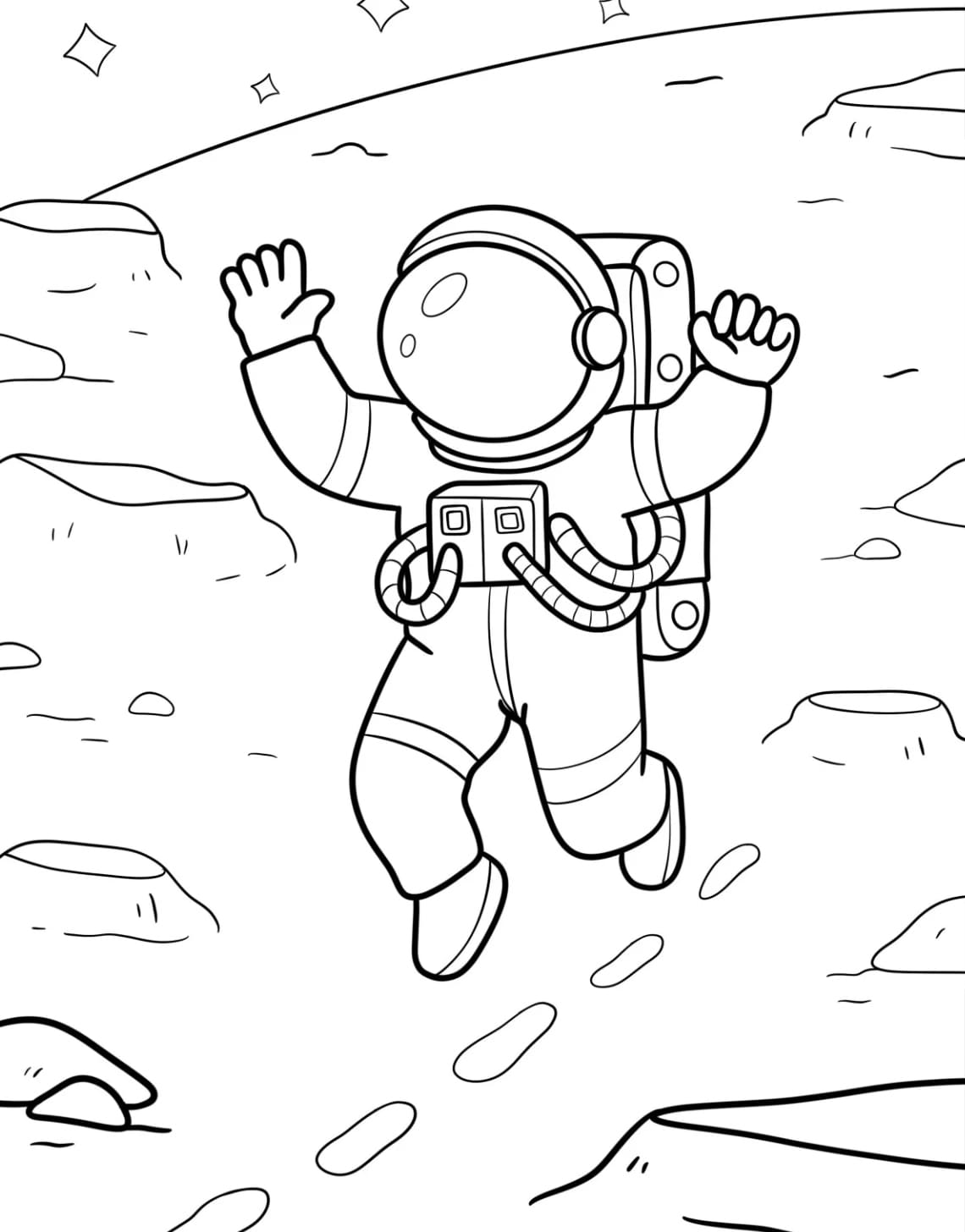 Astronauta giocoso da colorare