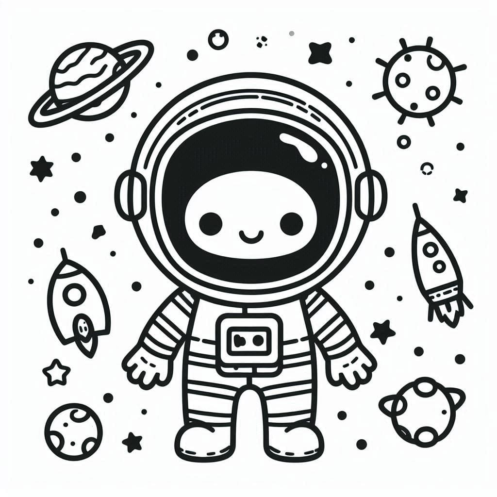 Astronauta gratis per bambini da colorare