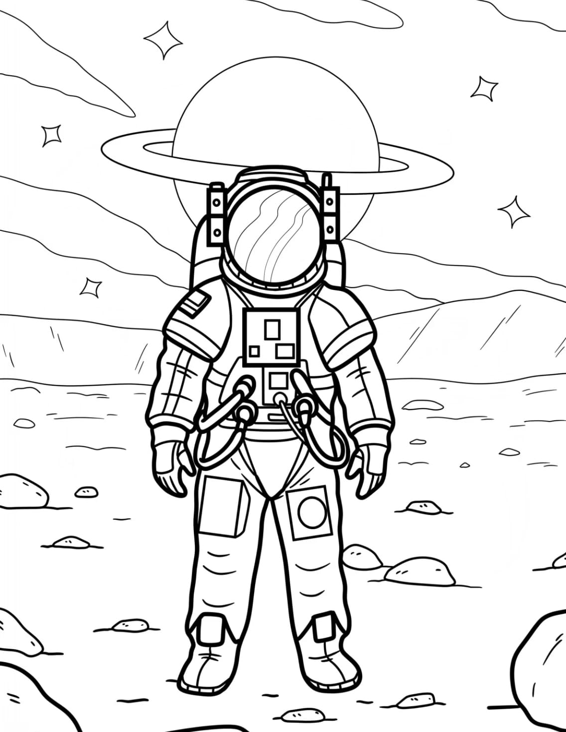 Astronauta normale da colorare