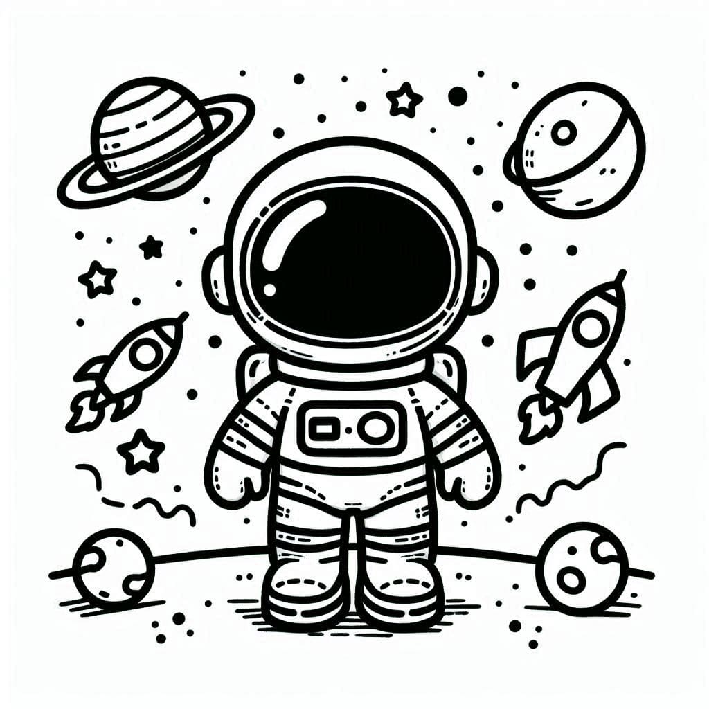 Astronauta per bambini da colorare