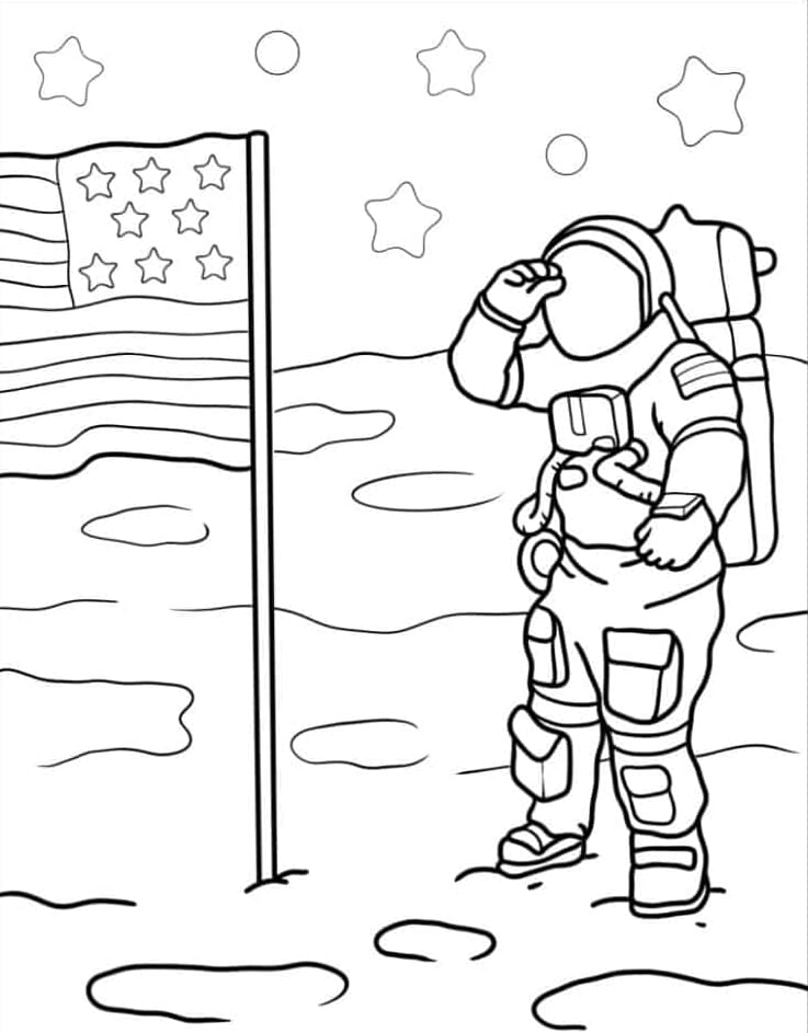 Astronauta realistico da colorare