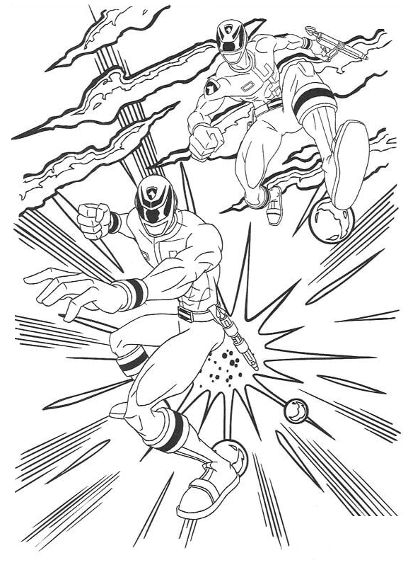 Attacco dei Power Rangers da colorare