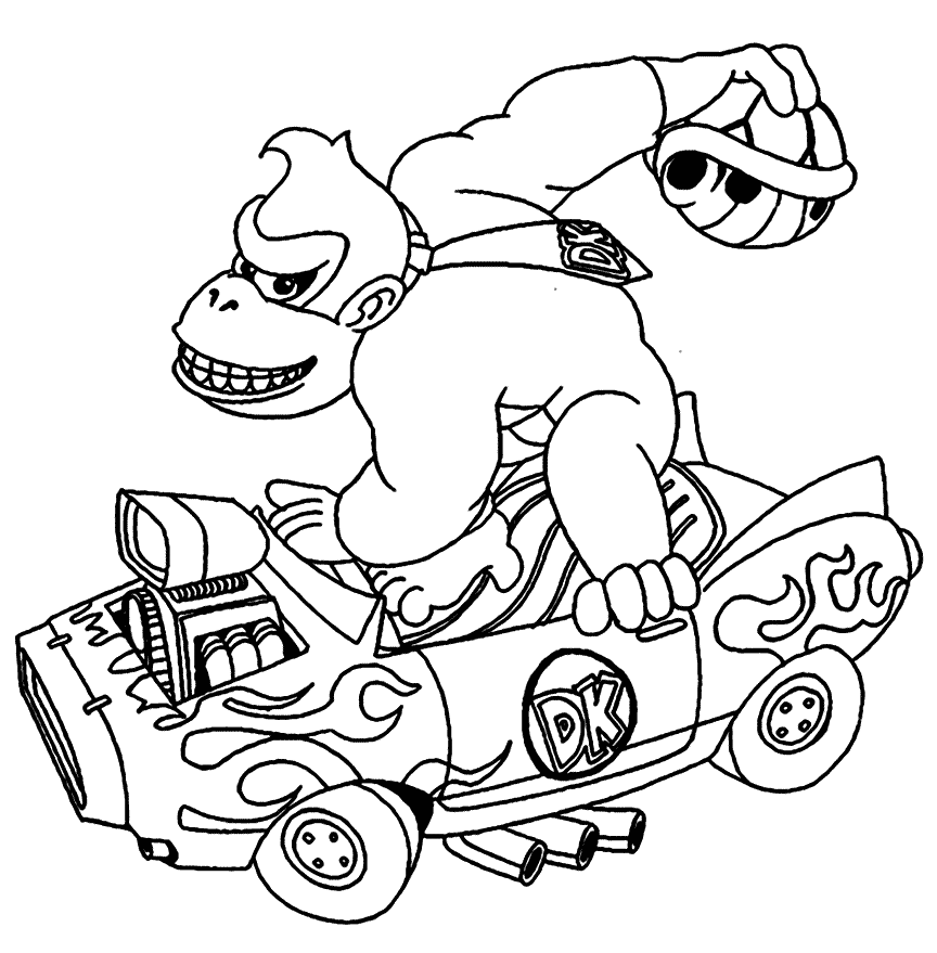 Auto di Donkey Kong da colorare