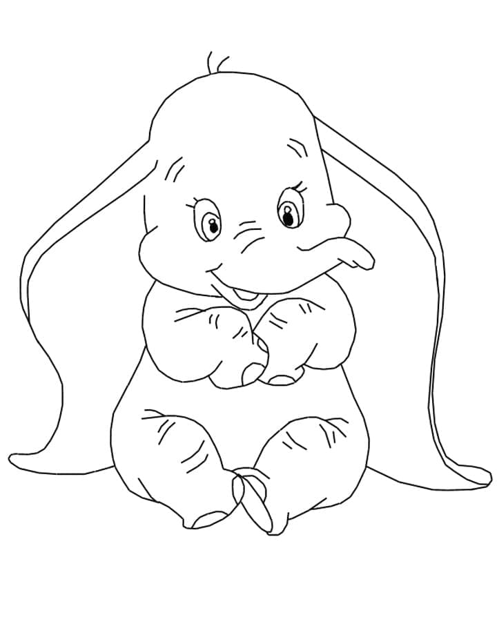 Baby Dumbo da colorare