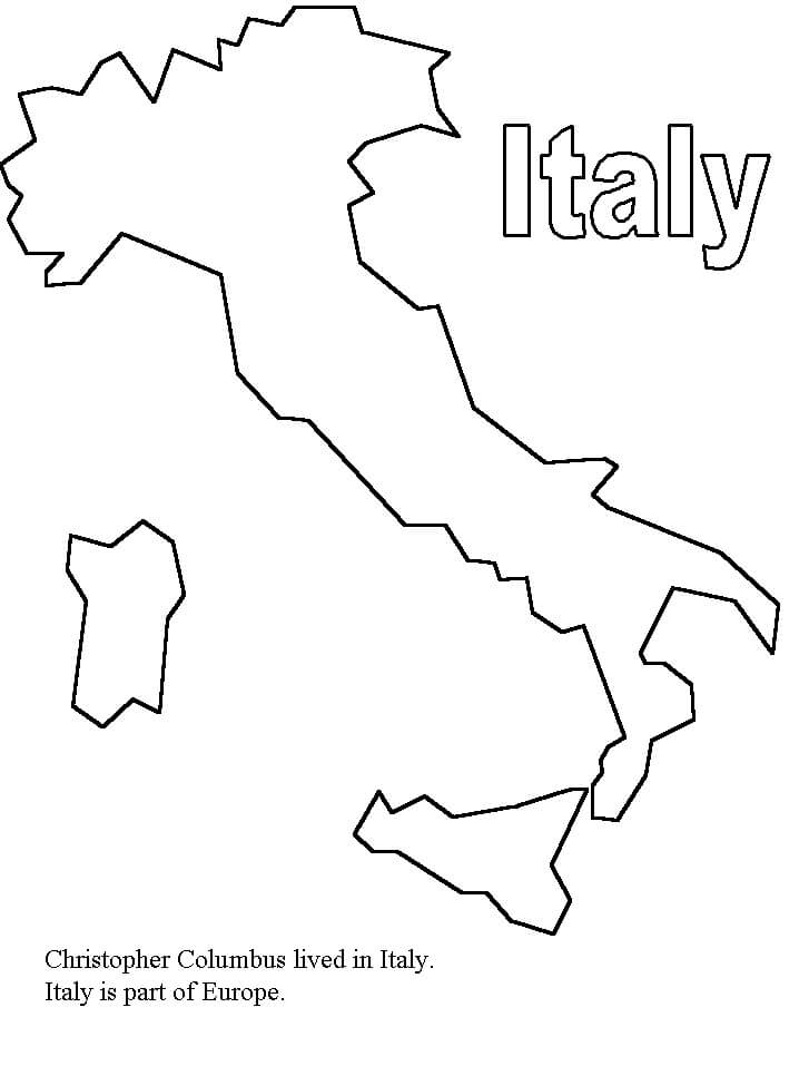 Bandiera D'Italia Perfetta da colorare