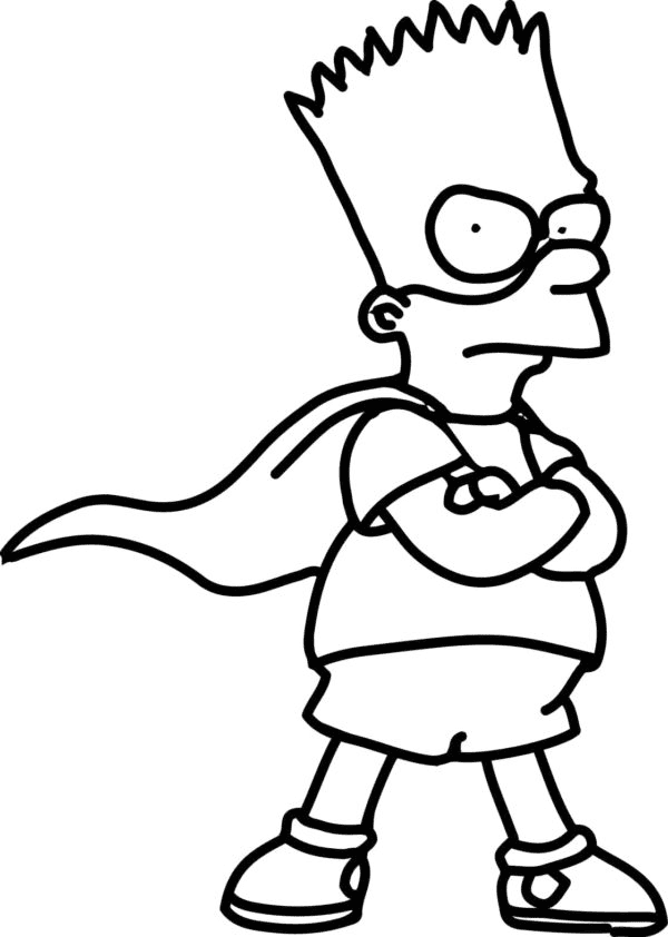 Bart come supereroe da colorare