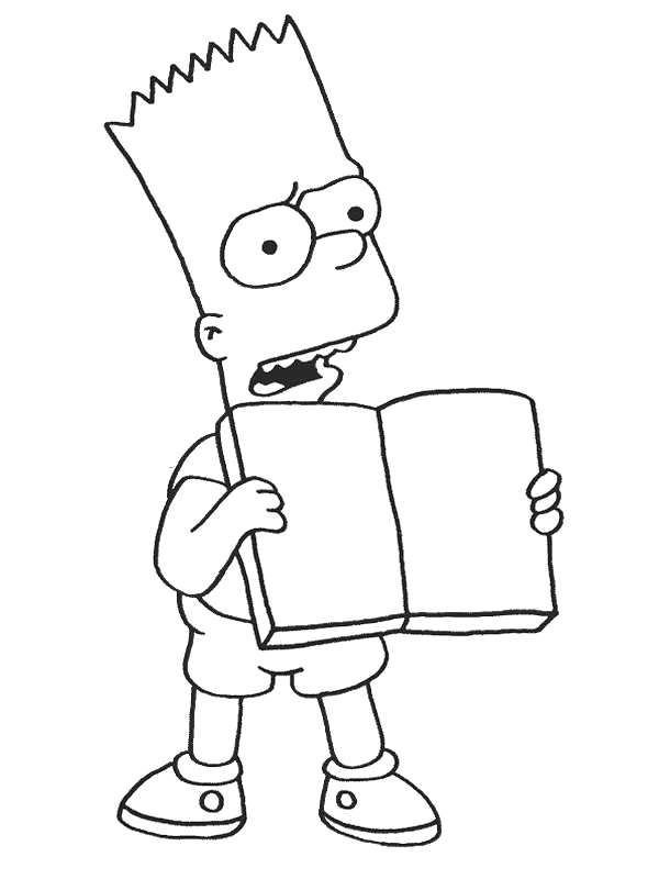 Bart sta leggendo un libro da colorare