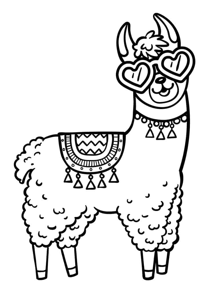 Bel lama da colorare