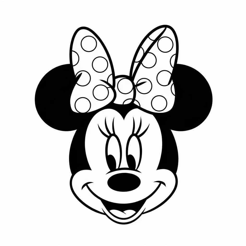 Bellezza del viso di Minnie Mouse da colorare