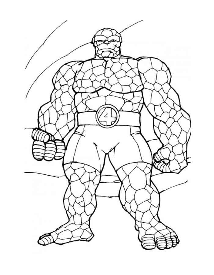 Ben Grimm è quasi invulnerabile per la sua pelle di pietra, ed è anche un eccellente maestro del combattimento corpo a corpo da colorare