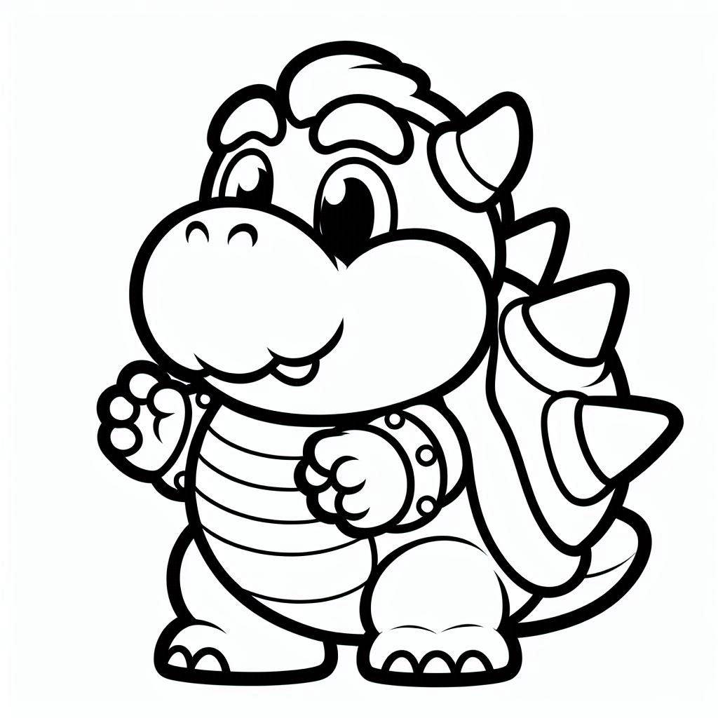 Bowser carino da colorare