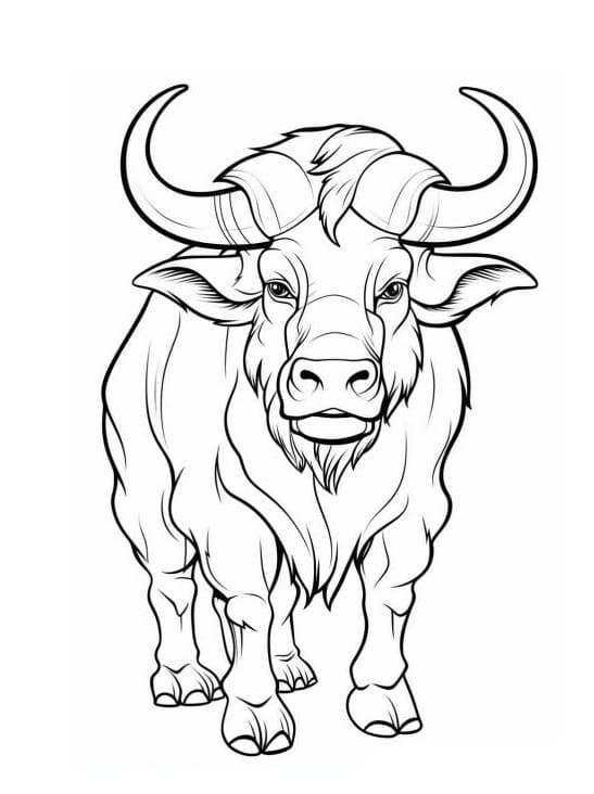 Bufalo adulto da colorare