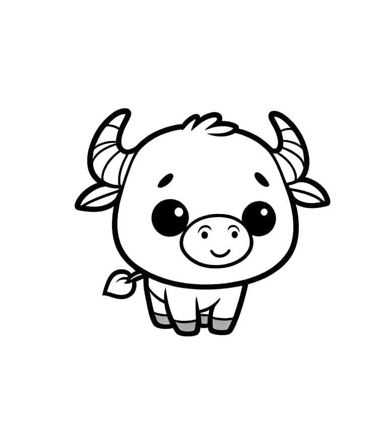 Bufalo carino gratis da colorare