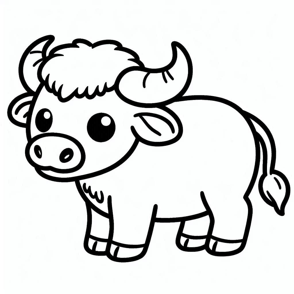 Bufalo molto carino da colorare