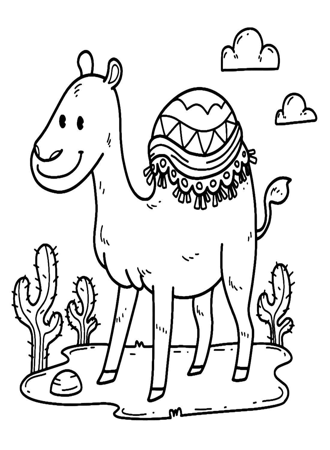 Cammello dei cartoni animati carino da colorare