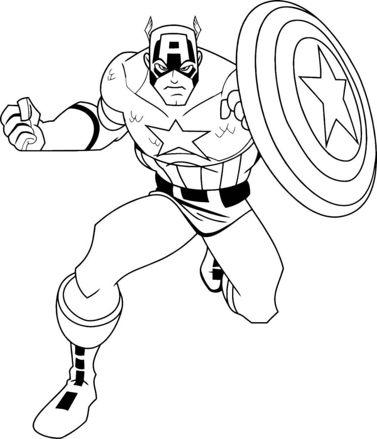 Capitan America rischia se stesso, va in qualsiasi battaglia e ne esce sempre vittorioso da lì da colorare