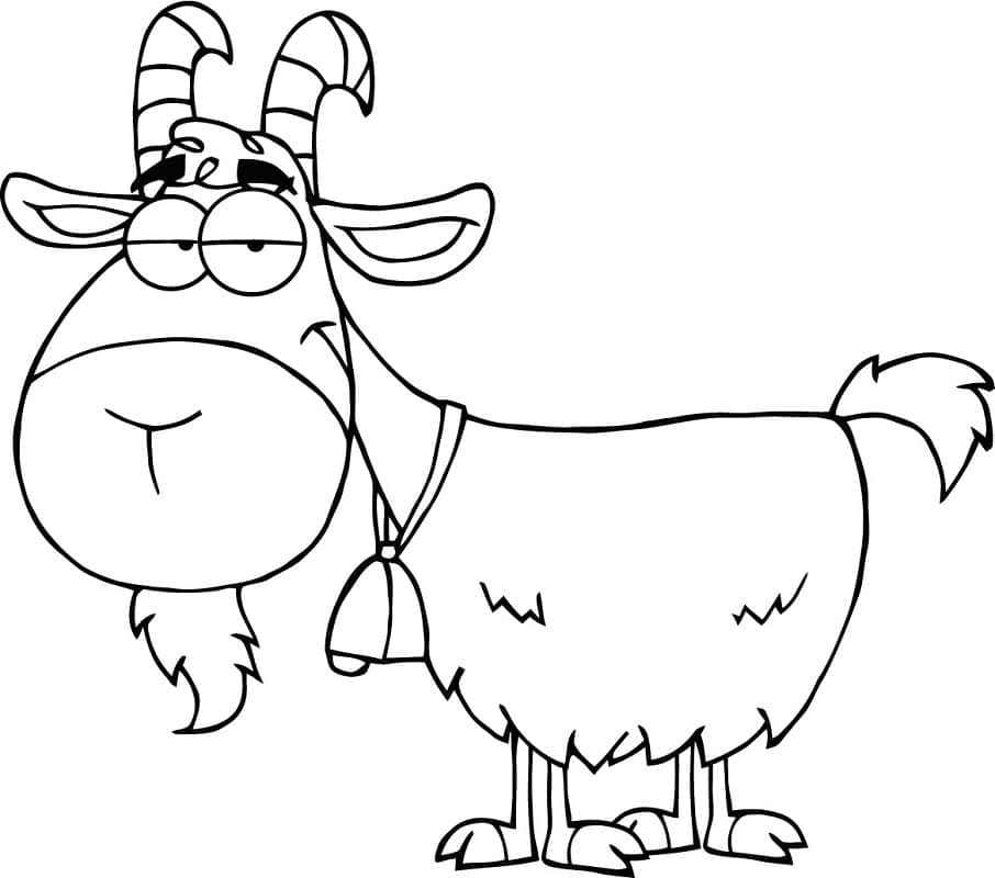 Capra dei cartoni animati da colorare