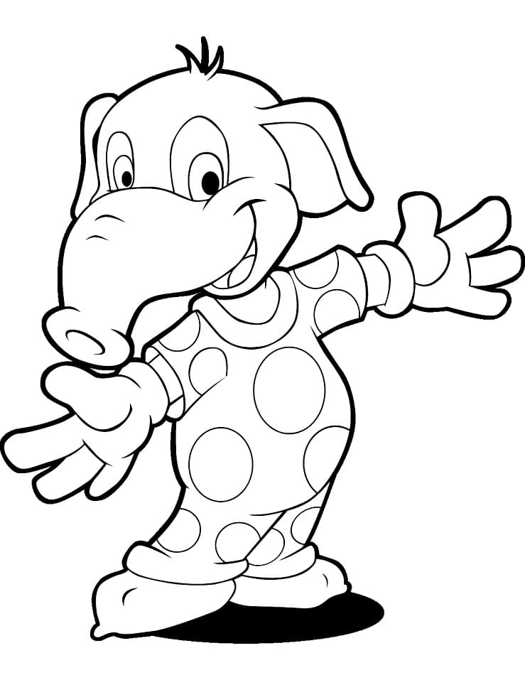 Cartoon Baby Elephant coloring page 