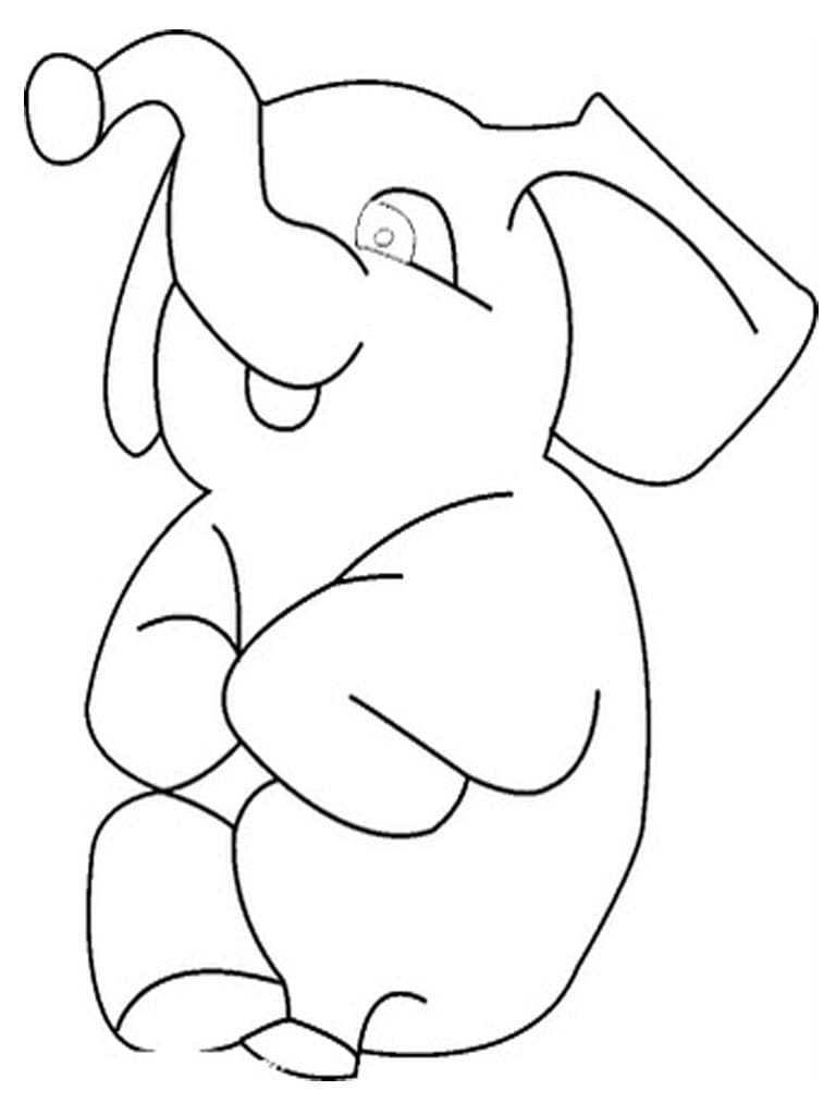 Cartoon Elephant coloring page 