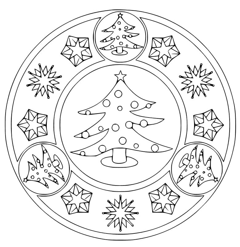 Christmas Mandala 21 da colorare