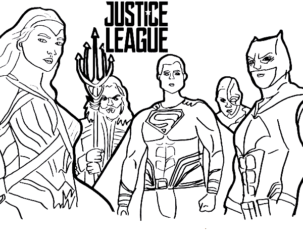 Combattenti potenti Justice League da colorare