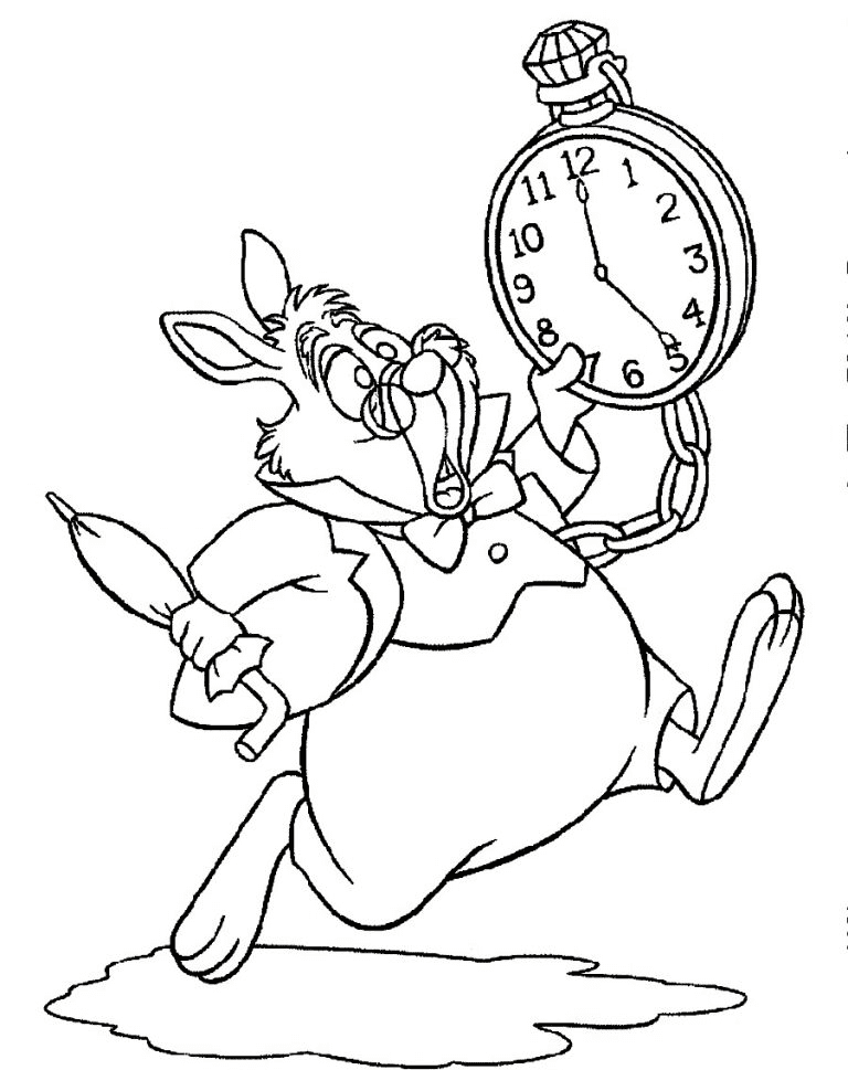 Coniglio Bianco da Alice in Wonderland da colorare