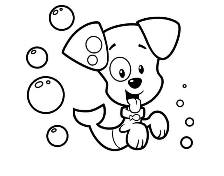 Cucciolo carino con bolla da colorare
