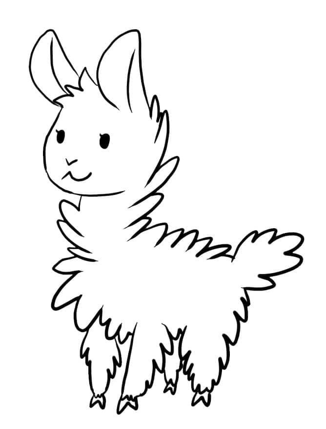 Cucciolo di lama da colorare